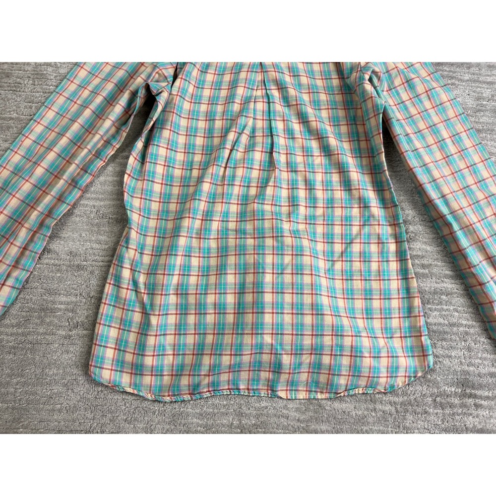 Tem Tex Western Shirt Womens M Multi Color Plaid Puff Sleeve Button Up Vintage - Picture 13 of 14